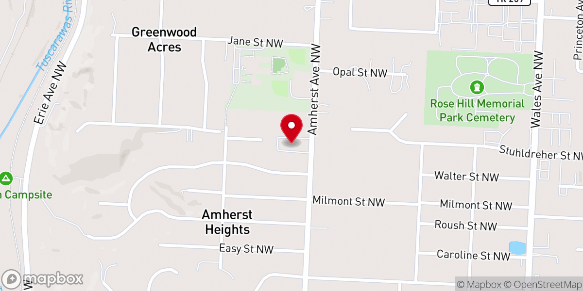 Map showing location of Christ Lutheran Church