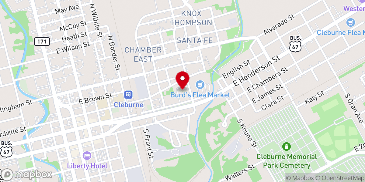 Map showing location of Henderson Street Baptist Church