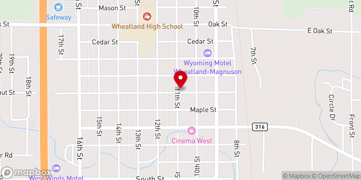 Map showing location of United Church of Christ