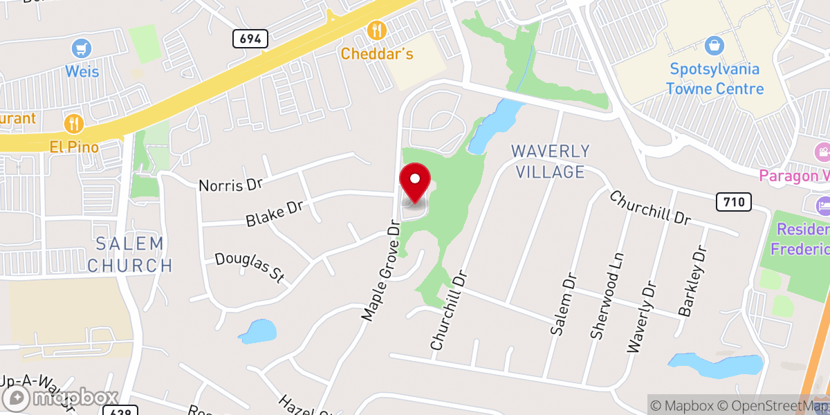 Map showing location of Peace United Methodist Church