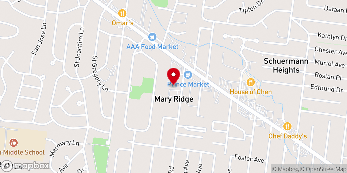 Map showing location of West Side General Baptist Church