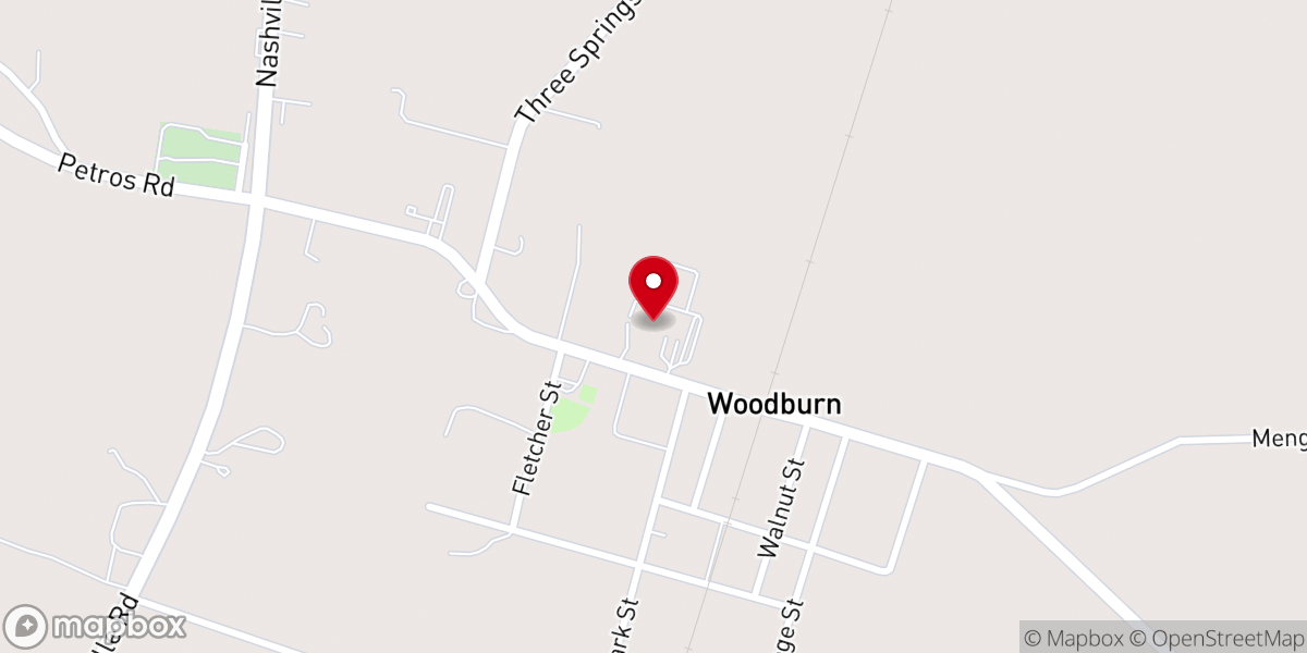 Map showing location of Woodburn Baptist Church