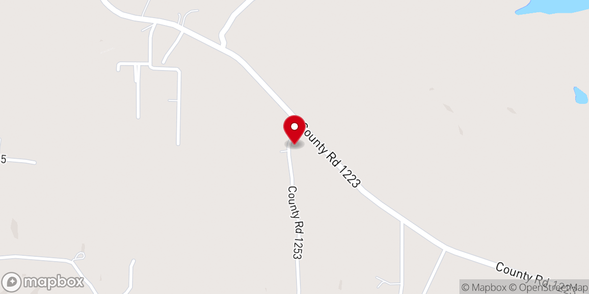 Map showing location of Beulah Church of Christ