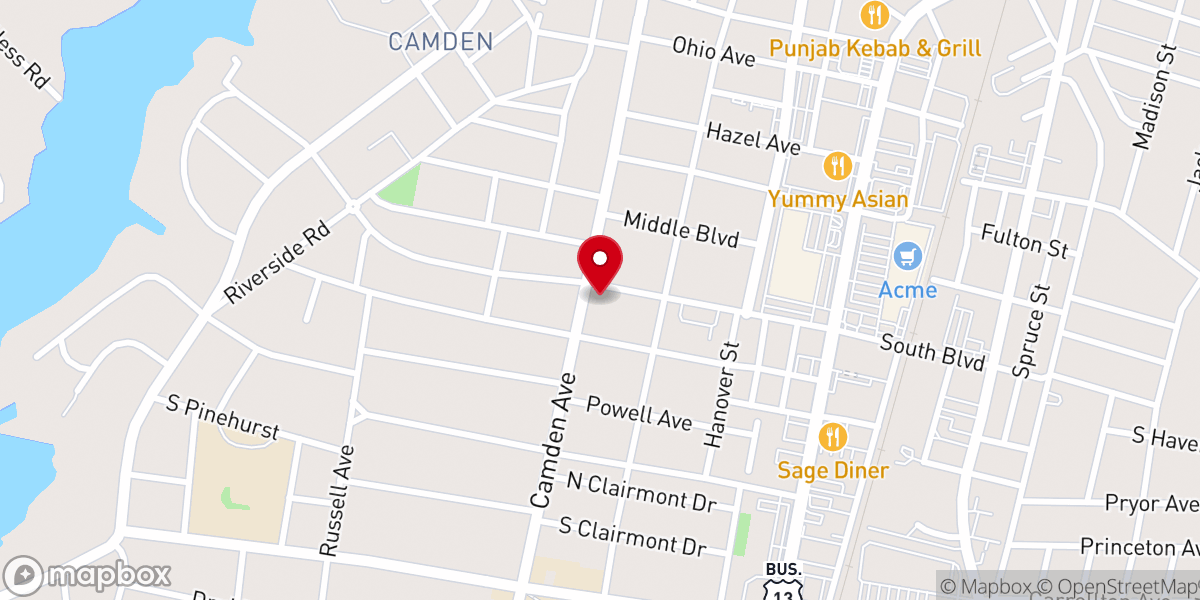 Map showing location of Bethany Lutheran Church