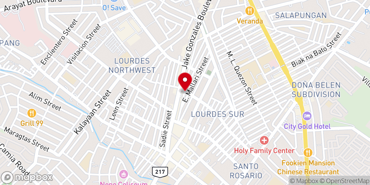 Map showing location of Calvary Temple