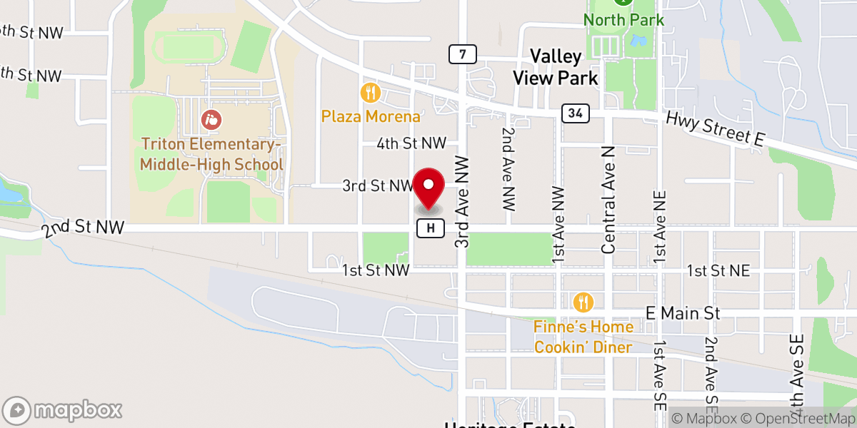 Map showing location of Faith Lutheran Church