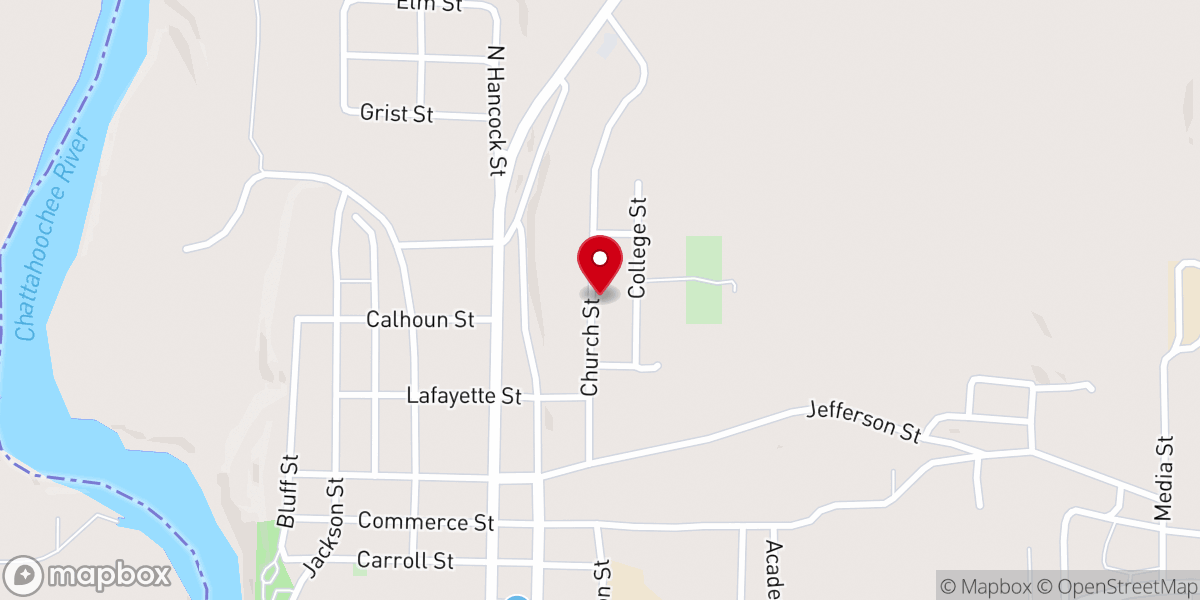 Map showing location of Fort gaines ga