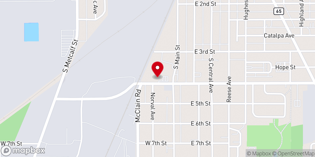 Map showing location of Fourth Street Missionary Baptist Church