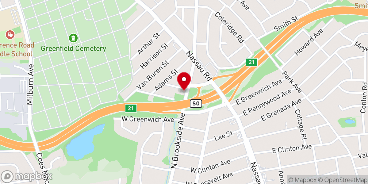 Map showing location of Tabernacle of Joy Church