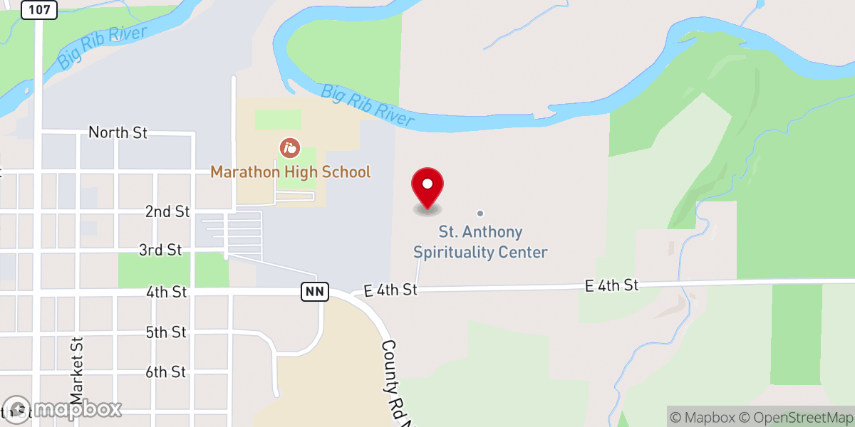 Map showing location of St. Anthony Spirituality Center