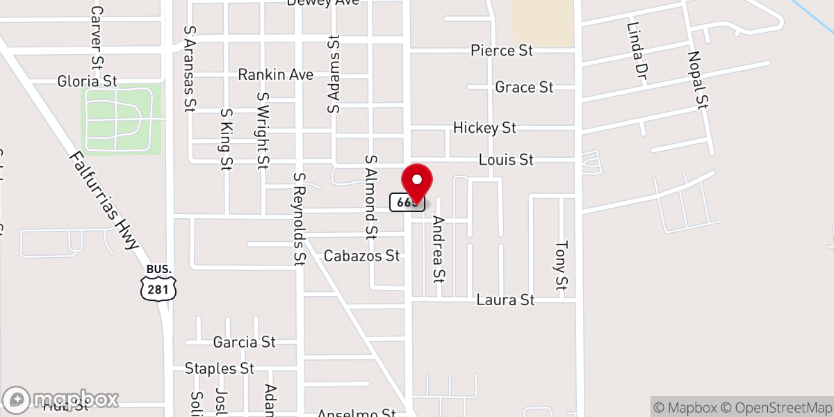 Map showing location of Alice Spanish Seventh Day Adventist Church