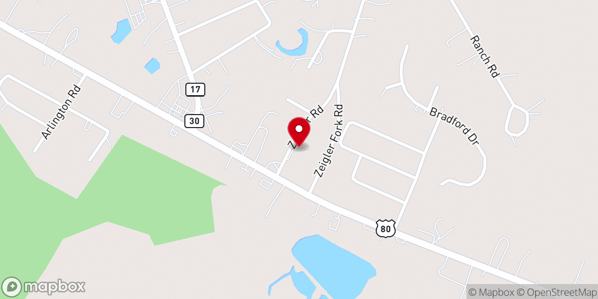 Map showing location of Faulkville Baptist Church
