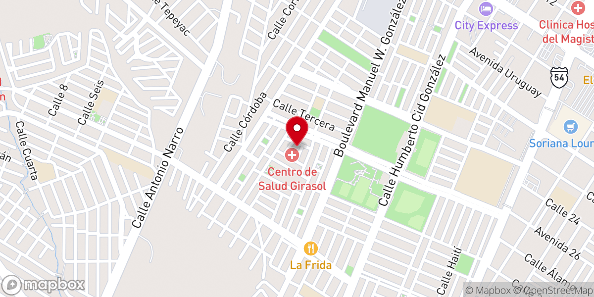 Map showing location of Parroquia Nuestra Señora de la Soledad
