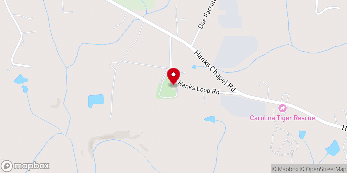 Map showing location of Hanks Chapel