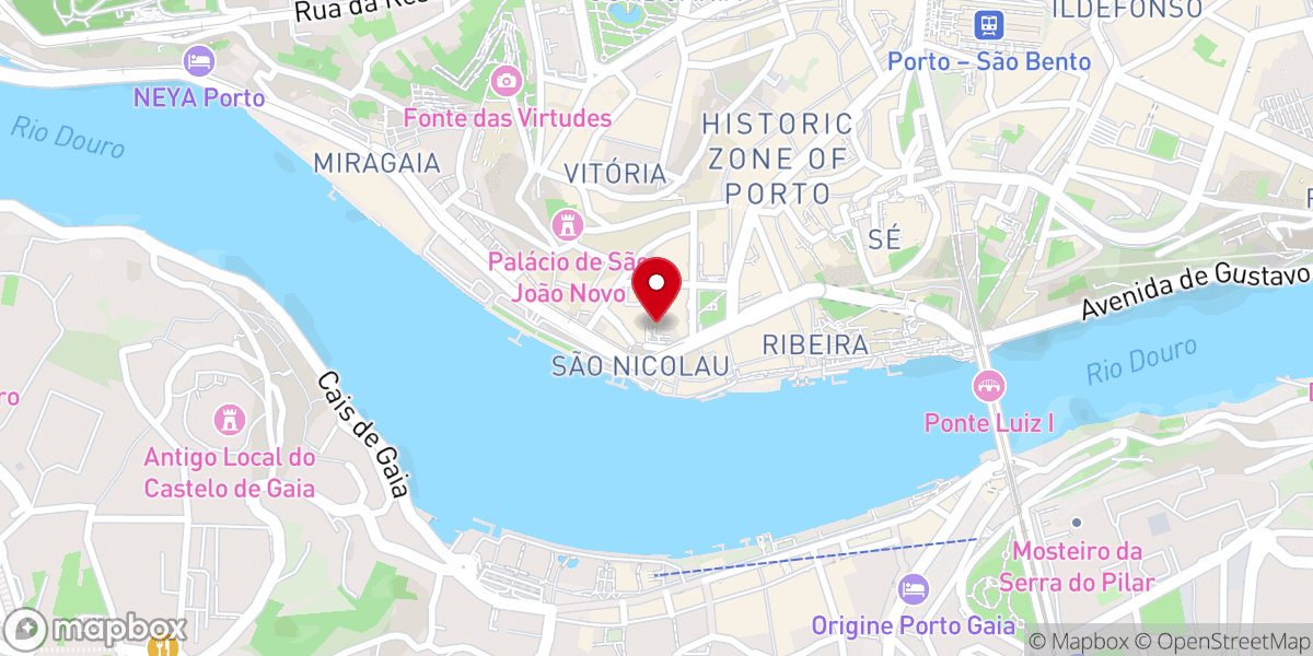 Map showing location of Igreja e Museu de São Francisco do Porto