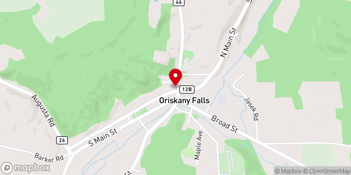 Map showing location of Oriskany Falls United Methodist Church