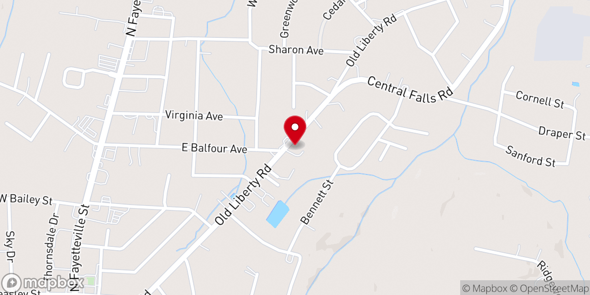 Map showing location of Fellowship Baptist Church