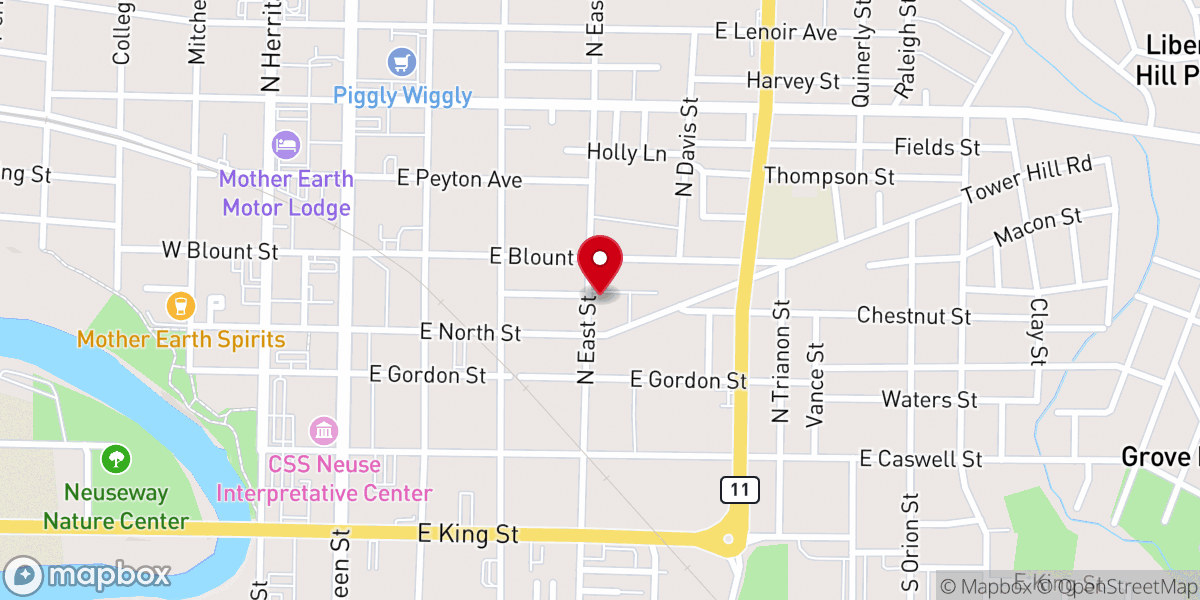 Map showing location of Greater Mt Zion Baptist Church