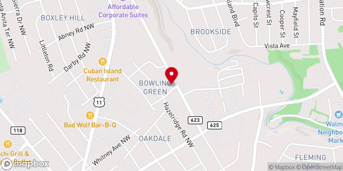 Map showing location of Living Water Christian Church at Northside