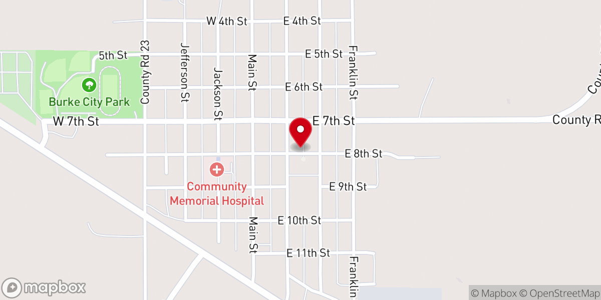Map showing location of Burke United Methodist Church