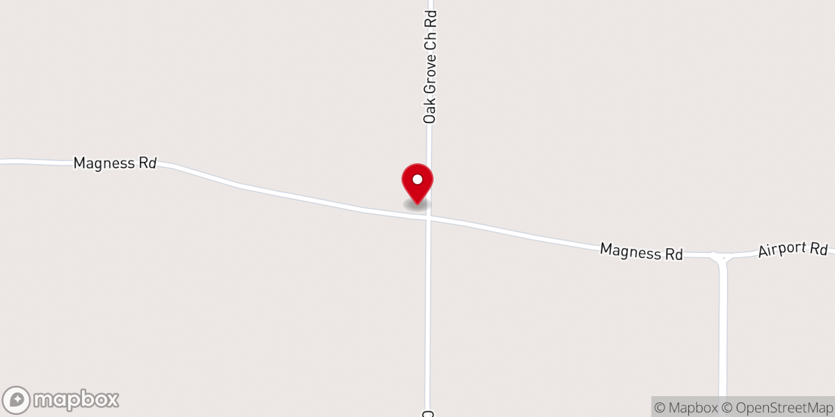 Map showing location of Oak Grove Church