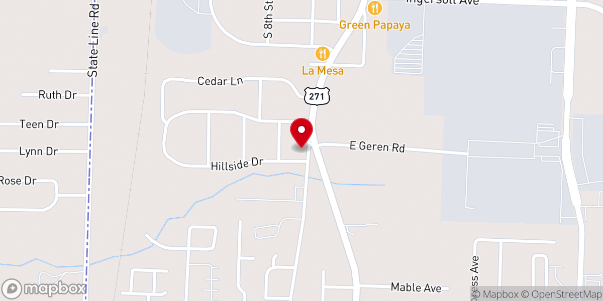 Map showing location of Church of Christ