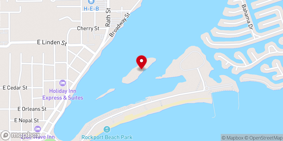 Map showing location of Rockport Fireworks