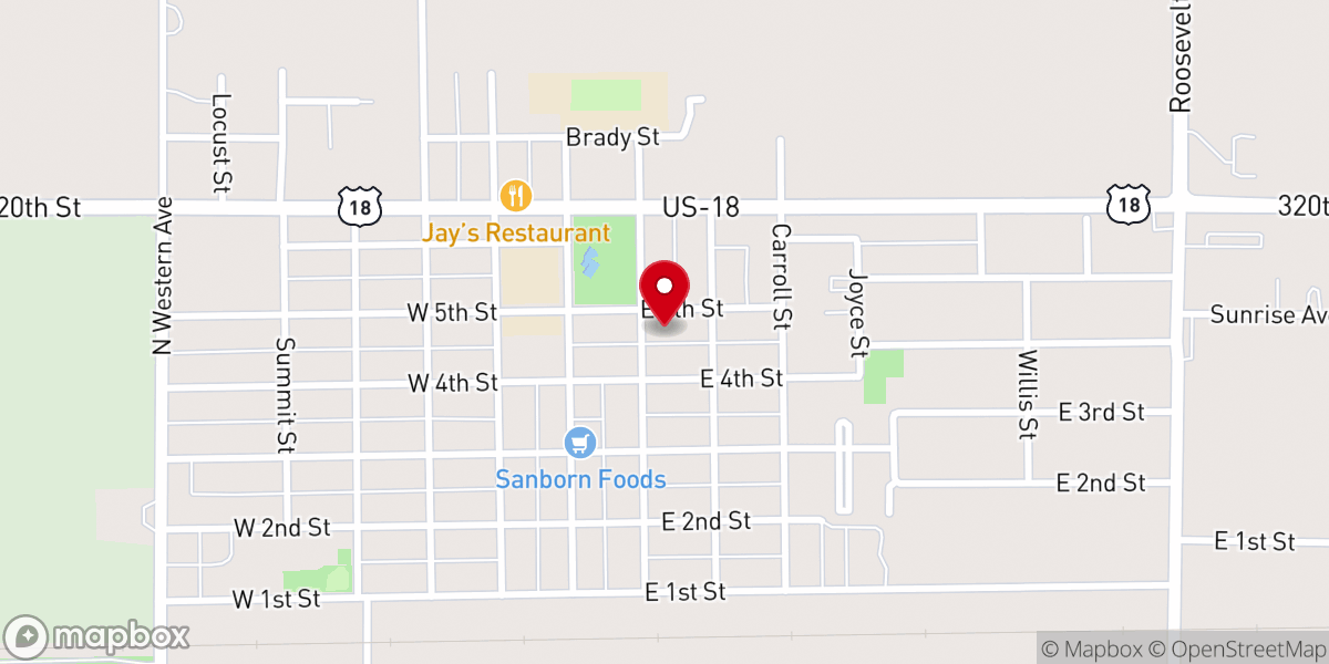Map showing location of Presbyterian Church