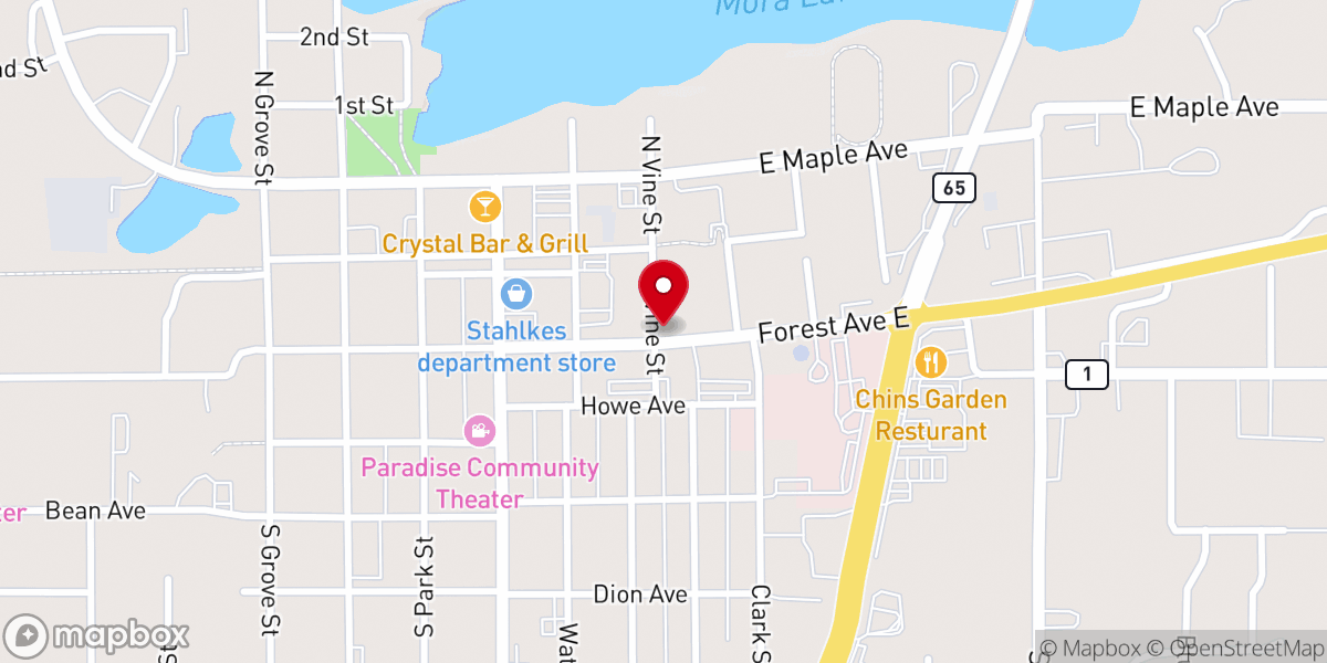 Map showing location of the church