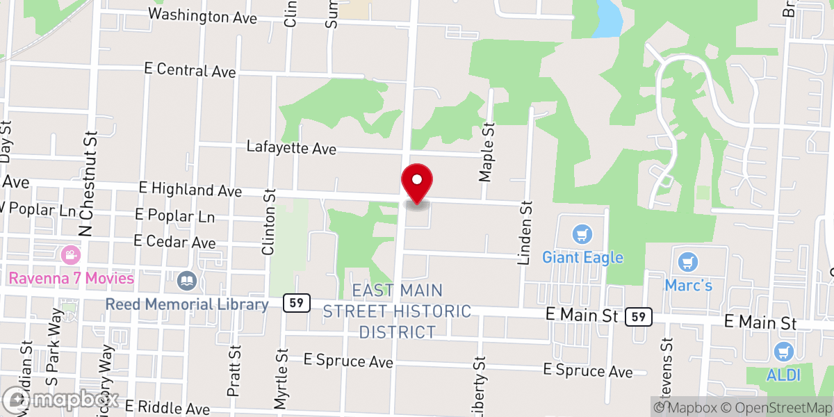 Map showing location of St Paul Lutheran Church
