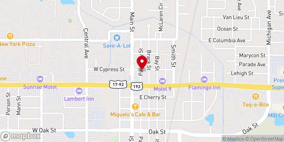 Map showing location of The Hope Mission Church
