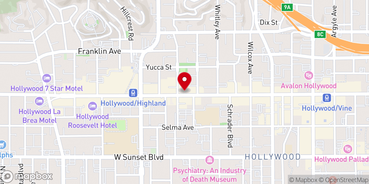 Map showing location of Victory Outreach Third Wave Hollywood