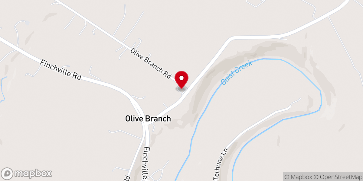 Map showing location of Olive Branch United Methodist