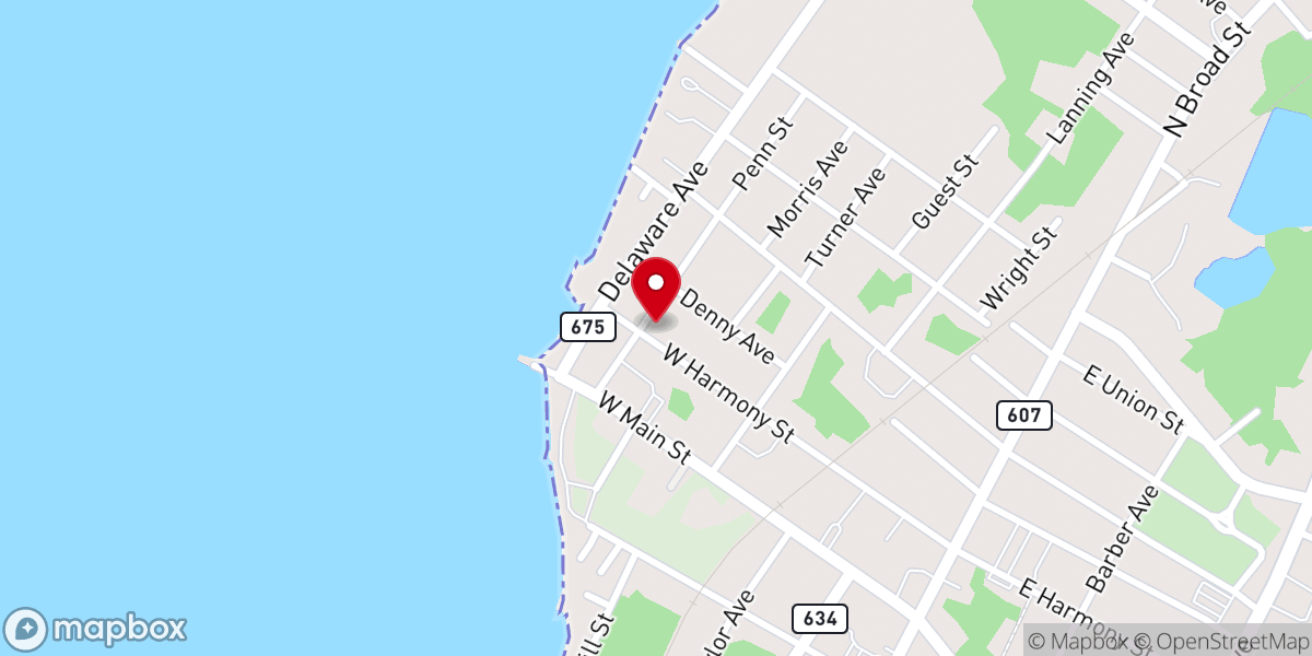 Map showing location of Joy Tabernacle
