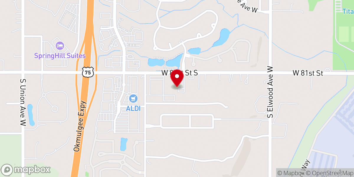 Map showing location of Tulsa Hills Church of the Nazarene