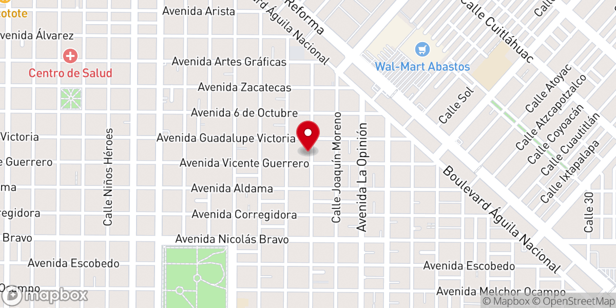 Map showing location of Capellanía de la Guadalupana