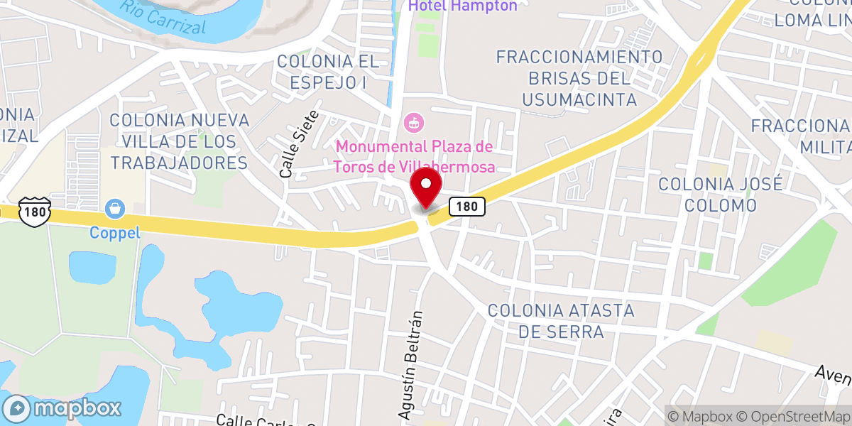Map showing location of Templo Evangélico Pentecostés Belén Casa de Pan