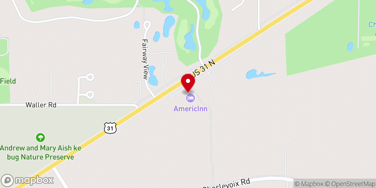 Map showing location of AmericInn by Wyndham Charlevoix