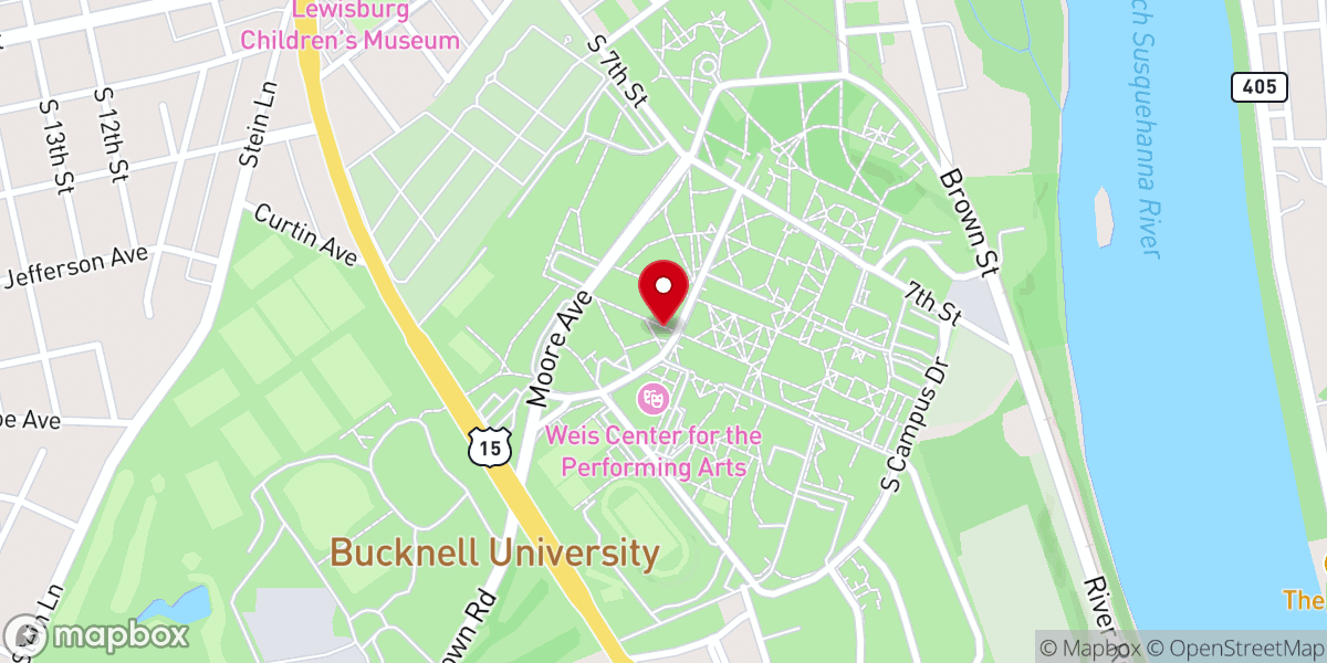Map showing location of Bucknell University