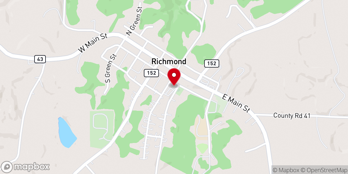 Map showing location of Richmond Methodist Church