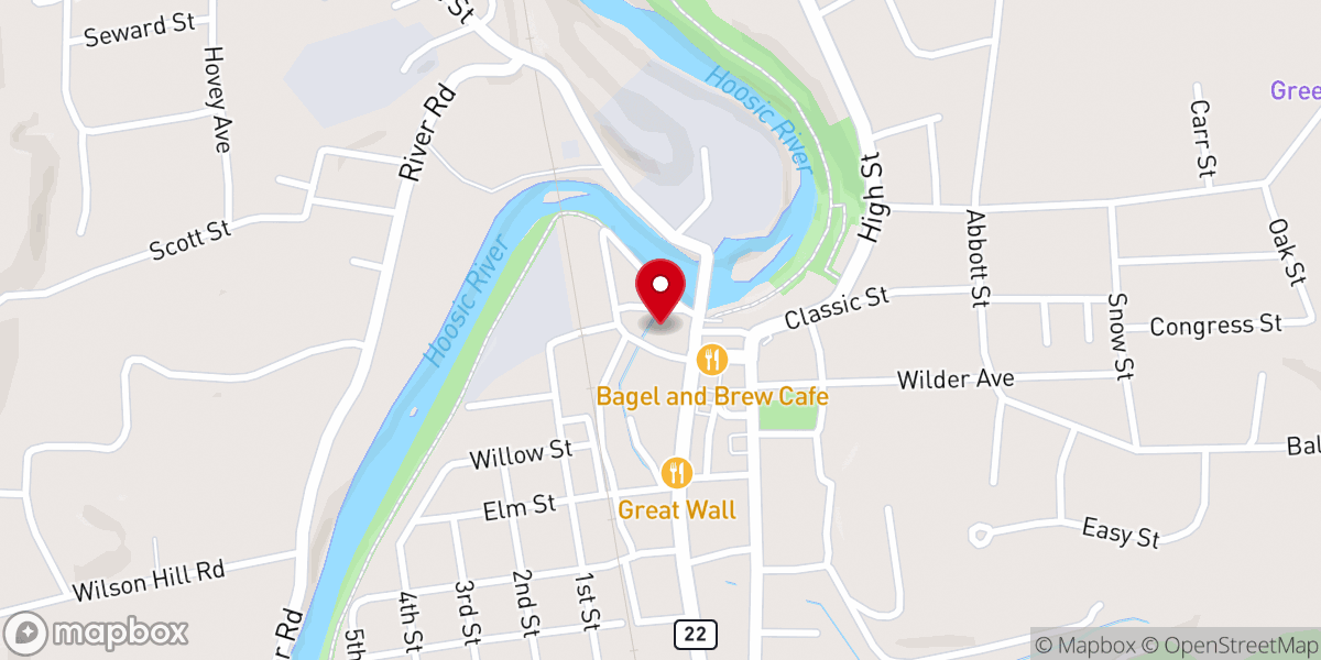 Map showing location of Hoosick Area Church Association - Food Distribution Center