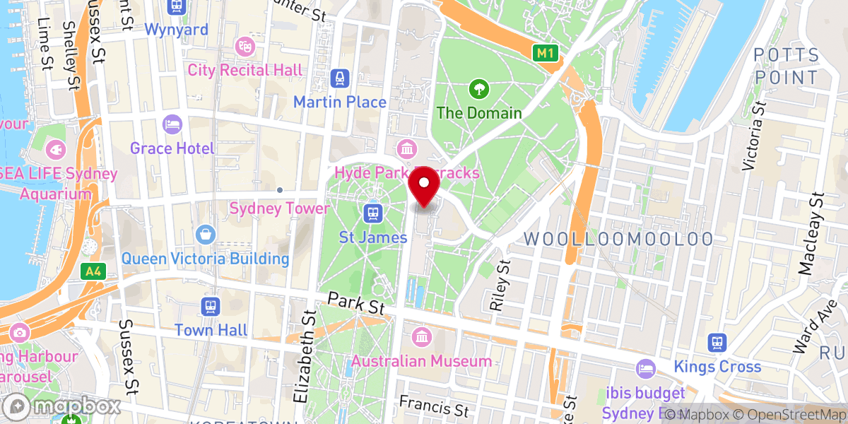Map showing location of St Mary's Cathedral