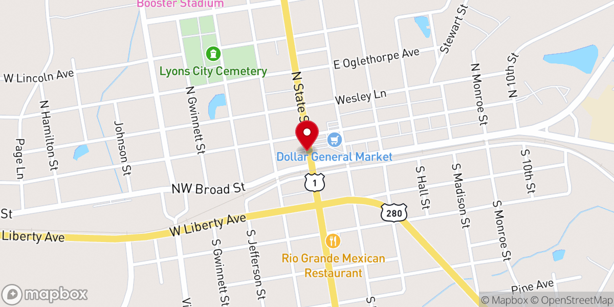 Map showing location of Blue Marquee