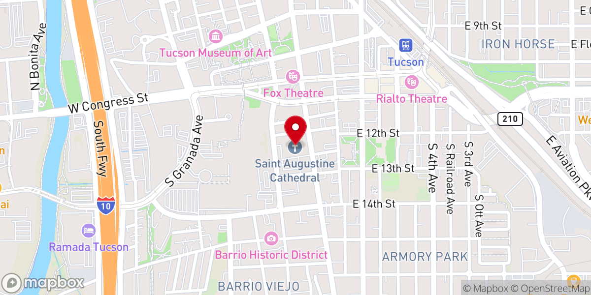 Map showing location of Saint Augustine Cathedral