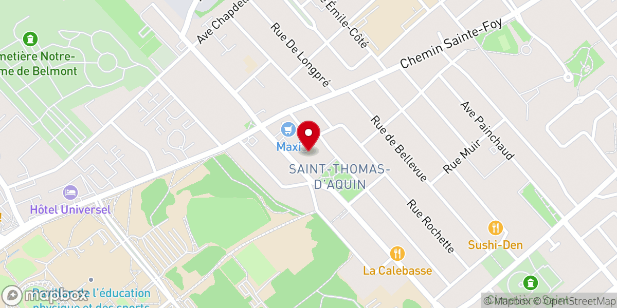 Map showing location of St-Thomas-Aquinas Catholic Church