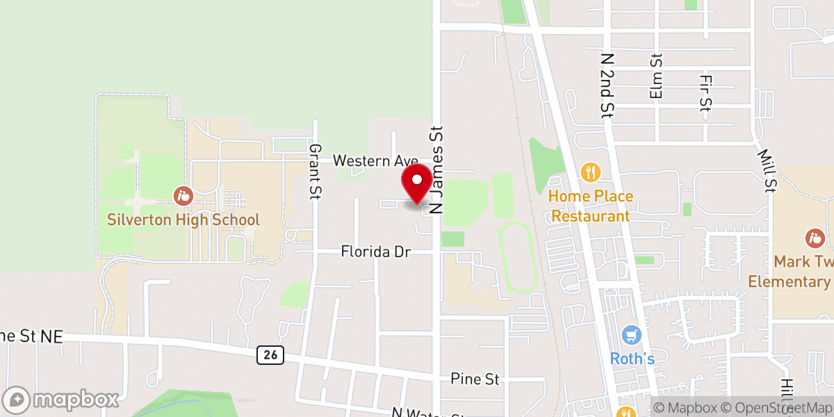 Map showing location of Silverton Assembly of God