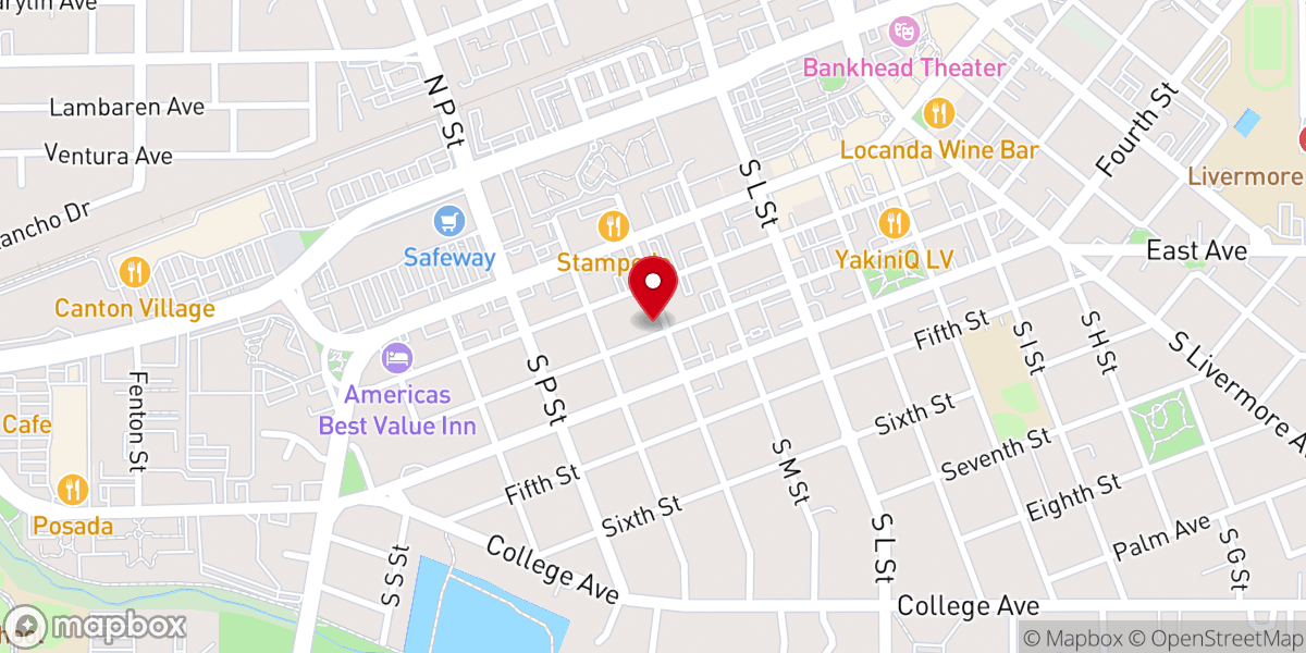 Map showing location of First Church of Christ Scientists, Livermore CA