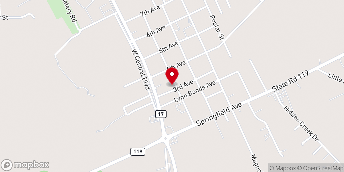 Map showing location of Guyton Christian Church