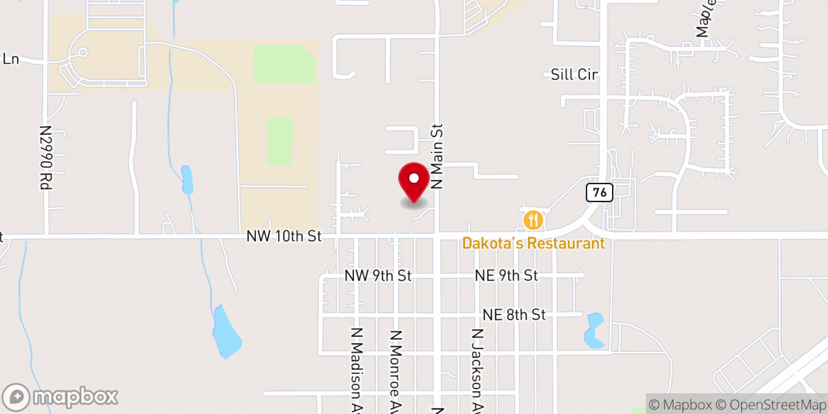 Map showing location of The Methodist Church of Blanchard