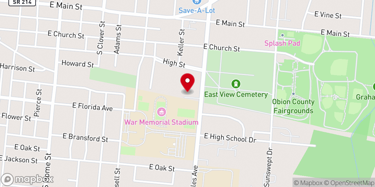 Map showing location of First Church of God